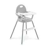 KikkaBoo SPOONY Trona Bebé 3 en 1, Silla Alta hasta 36 Meses, Trona Evolutiva, Asiento Elevador, Silla Baja, Plegable, Bandeja Extraíble, Gris