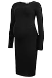 Smallshow Mujer Vestidos Premama Manga Larga Vestido Embarazada,Black,M