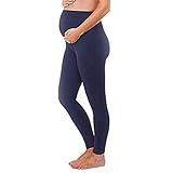 STRIR Pantalones de Maternidad Over Bump Polainas - Premamá Leggins Largos Mallas Embarazo Maternidad Lactancia Deportivas Mujer (M, La marina)