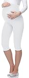 Be Mammy Leggins Premamá 3/4 Embarazo Lactancia 03(Blanco, XS)