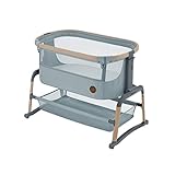 Maxi-Cosi Iora Air cuna bebé , cuna con colchón acolchado, Cuna mecedora, Regulable en altura, Reclinable, Tejidos reciclados ecosostenibles y transpirables, con ruedas, 0-9 kg, color Beyond Grey