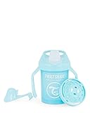 Twistshake Mini Cup Vaso de Aprendizaje para Beber con Antiderrame Boquilla de Blanda 230 ml, Taza de Entrenamiento para Sorber para Bebé y Mezclador de Frutas, Sin BPA, 4+ Meses, Azul Pastel