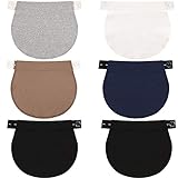 WILLBOND 6 Paquetes Extensor de Pantalones de Maternidad Extensor de Cintura Ajustable Extensor de Cintura de Embarazo Alargador de Pantalones Elástico para Mujeres Embarazadas, 5 Colores