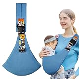 Toddler Carrier Ajustable,Bandolera Portabebe Ergonómico,Portabebes Lateral Adecuado para Recién Nacidos Que Pesan Entre 4,5 y 27,6 Kg,Transpirable Versátil Mochila Porta Bebe,Azul