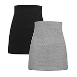 Herzmutter banda faja premama largo - banda vientre - 2 Partes - algodón - Banda abdominal de apoyo - extensión de camisa – 6350 (Negro/Gris, S)