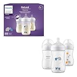 Philips Avent Natural Response, set de regalo para bebés: 3 biberones Natural Response de 260 ml con tetinas T3 (para bebés de 1 mes o más), modelo SCY903/63