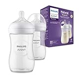 Philips Avent Biberón Natural Response: 2 biberones para bebés recién nacidos de 260 ml, sin BPA, a partir de 1 mes (modelo SCY903/02)