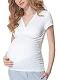 Bellivalini Premamá Camiseta Lactancia Maternidad Mujer BLV50-123 (Crudo, XL)