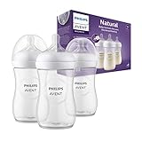 Philips Avent Biberón Natural Response: 3 biberones para bebés recién nacidos de 260 ml, sin BPA, a partir de 1 mes (modelo SCY903/03)