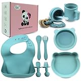 Vajilla Bebe Silicona - Plato con Ventosa para Bebés y Cuenco Bebé Antideslizante de Alimentación, Vajilla Infantil Segura, Apta para Lavavajillas, Microondas, Horno - BLW (Baby Led Weaning)