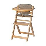 Bebeconfort Timba + Cojín, Trona Bebé Evolutiva, 6 Meses - 10 Años, Hasta 30kg, Trona de Bebé, Bandeja Extraíble, Asiento/Reposapiés Regulables, Arnés Seguridad, Compatible Timba Baby, Natural Wood