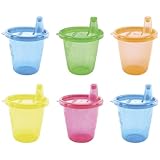 Nuby ID91121 - Plástico Vaso boquilla, 210ml, colores surtidos (pack x 6)