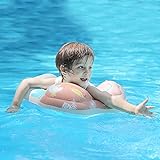 Free Swimming Baby Flotador inflable de natación para bebé, ayuda al bebé a aprender a patear y nadar con un seguidor de inflado para la edad de 3 a 36 meses (rosa, S)