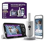 Philips Avent vigilabebés conectado Premium, el monitor más avanzado de Avent hasta la fecha, seguimiento del sueño y la respiración por IA, traducción del llanto, SCD973/26