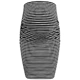 Herzmutter Falda premamá - Verano edición - 6500 (Negro a Rayas, XL)