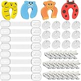 47 Pcs Kit Seguridad Bebe para Bebés y Niños – 12 Protector Enchufes & 3 Llaves+20 Protectores de Esquina de Mesa+8 Cerraduras de Seguridad para Bebés y Niños+4 Bloqueo de Puerta Anti Pellizco